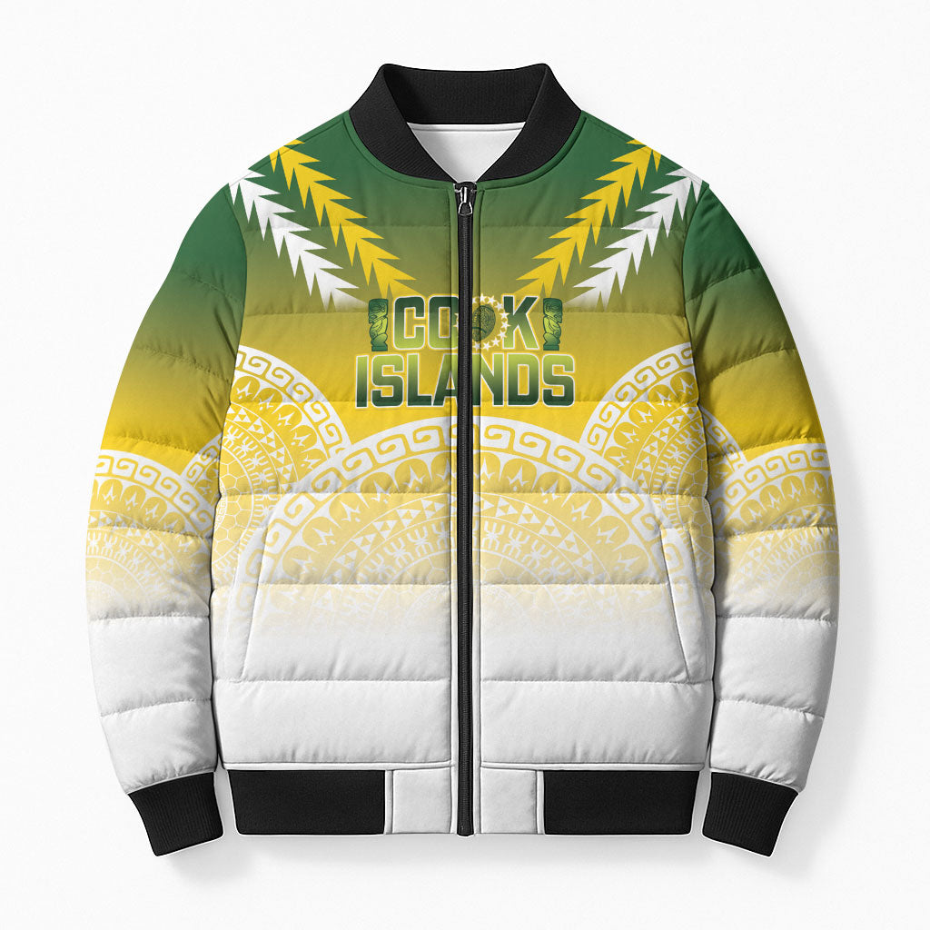 Cook Islands Rugby Custom Bomber Puffer Jacket Come On Kukis LT14 Unisex Multicolor - Polynesian Pride