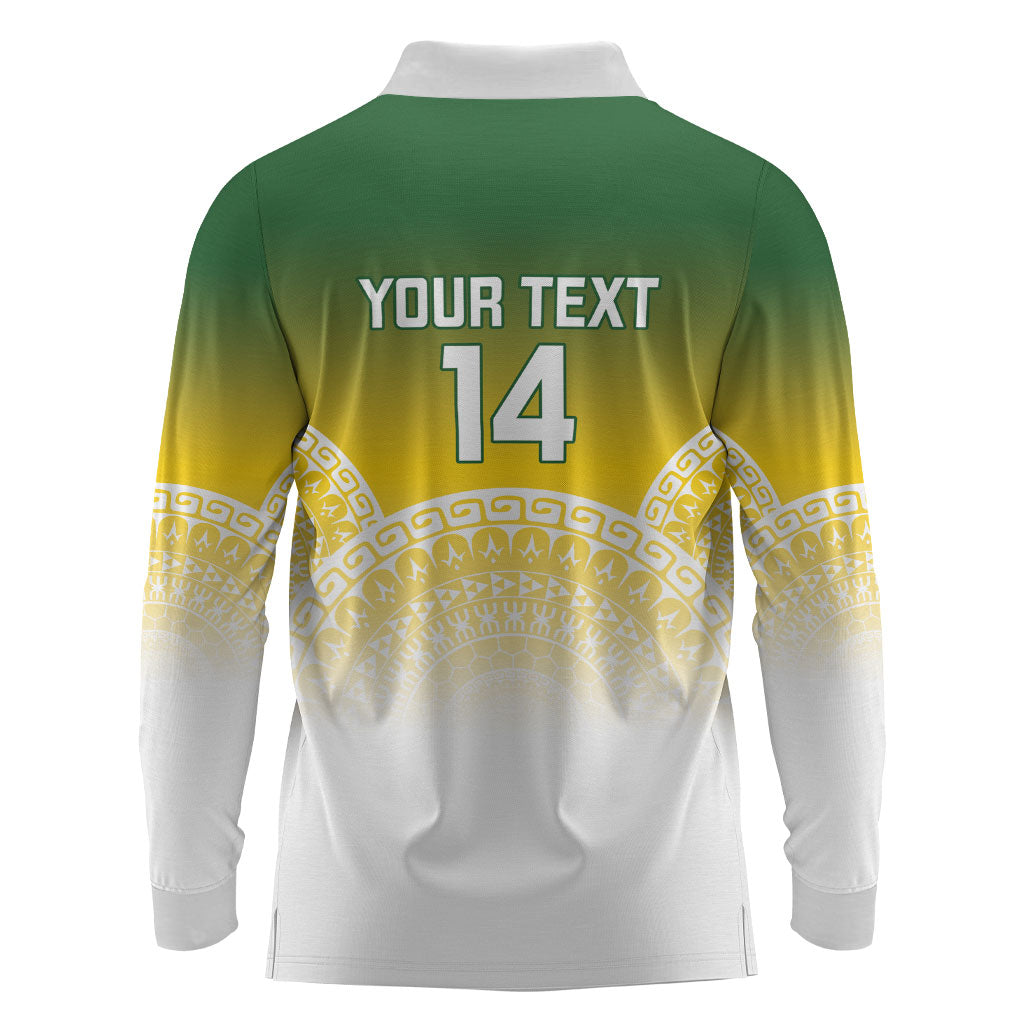 Cook Islands Rugby Custom Long Sleeve Polo Shirt Come On Kukis LT14 - Polynesian Pride