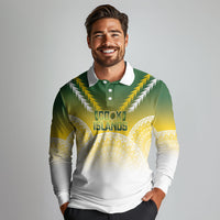 Cook Islands Rugby Custom Long Sleeve Polo Shirt Come On Kukis LT14 - Polynesian Pride
