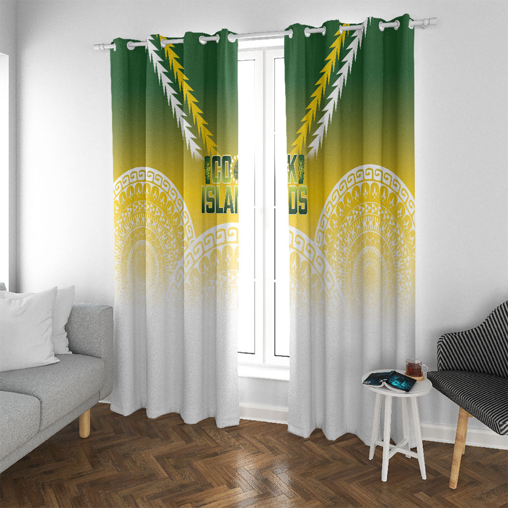 Cook Islands Rugby Window Curtain Come On Kukis LT14 With Grommets Multicolor - Polynesian Pride