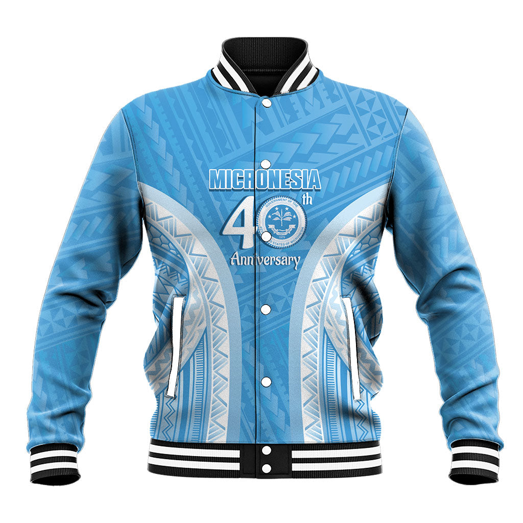 Federated States of Micronesia Independence Day Baseball Jacket FSM 40th Anniversary Proud LT14 Unisex Blue - Polynesian Pride