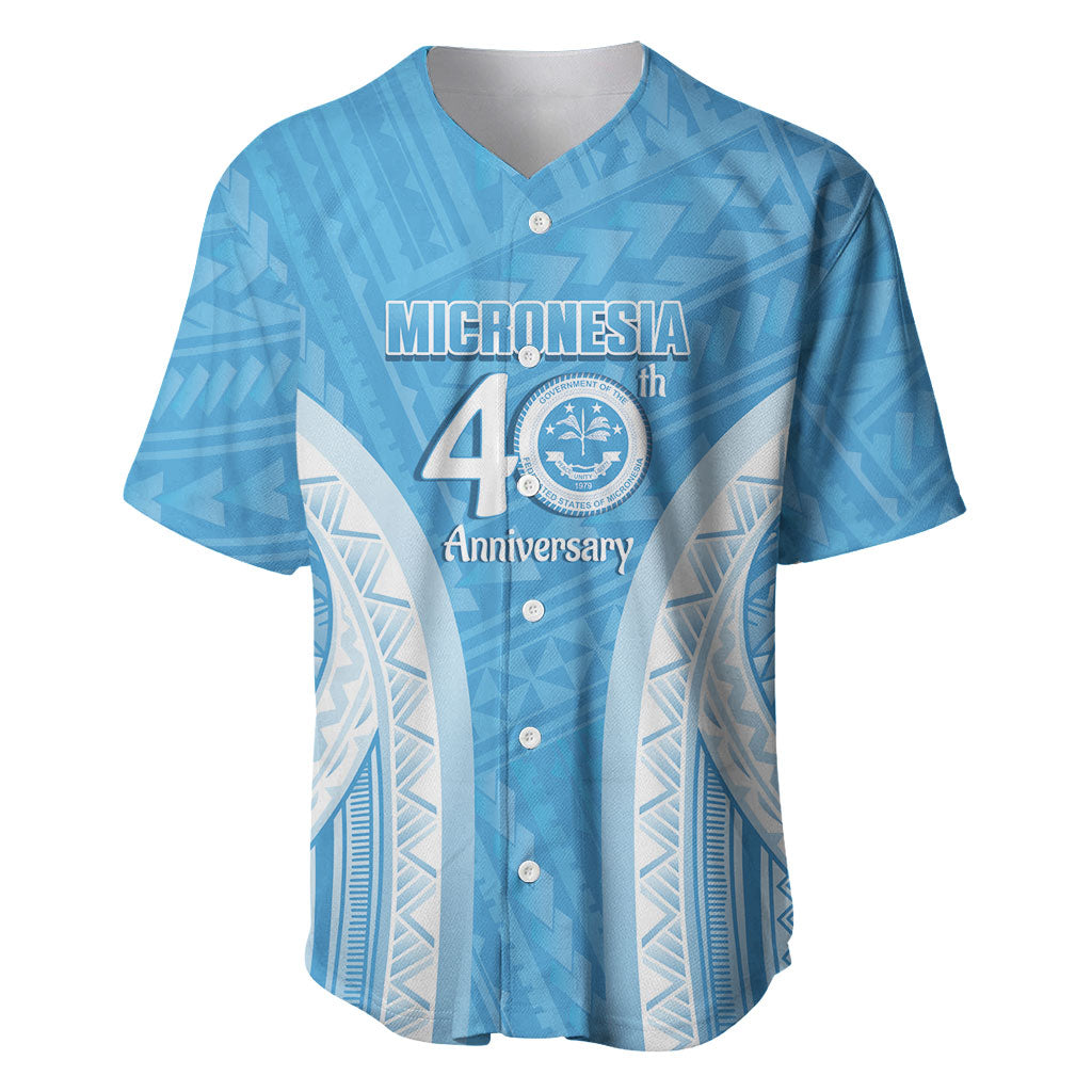 Federated States of Micronesia Independence Day Baseball Jersey FSM 40th Anniversary Proud LT14 Blue - Polynesian Pride