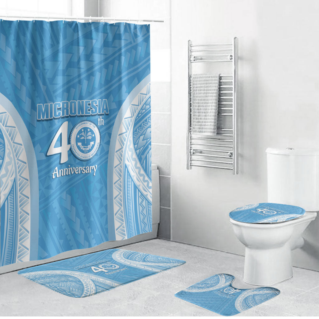 Federated States of Micronesia Independence Day Bathroom Set FSM 40th Anniversary Proud LT14 Bathroom Set (4 pcs) Blue - Polynesian Pride