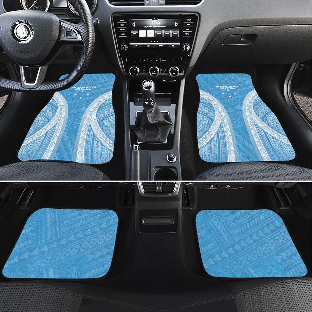 Federated States of Micronesia Independence Day Car Mats FSM 40th Anniversary Proud LT14 Set 4pcs Blue - Polynesian Pride