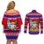 Custom Guam Christmas Couples Matching Off Shoulder Short Dress and Long Sleeve Button Shirt Guaman Santas Felis Pasgua LT14 - Polynesian Pride