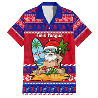 Custom Guam Christmas Family Matching Long Sleeve Bodycon Dress and Hawaiian Shirt Guaman Santas Felis Pasgua LT14 Dad's Shirt - Short Sleeve Blue - Polynesian Pride