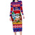 Custom Guam Christmas Family Matching Long Sleeve Bodycon Dress and Hawaiian Shirt Guaman Santas Felis Pasgua LT14 Mom's Dress Blue - Polynesian Pride