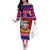 Custom Guam Christmas Family Matching Off Shoulder Long Sleeve Dress and Hawaiian Shirt Guaman Santas Felis Pasgua LT14 Mom's Dress Blue - Polynesian Pride