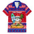 Custom Guam Christmas Family Matching Off Shoulder Short Dress and Hawaiian Shirt Guaman Santas Felis Pasgua LT14 Dad's Shirt - Short Sleeve Blue - Polynesian Pride