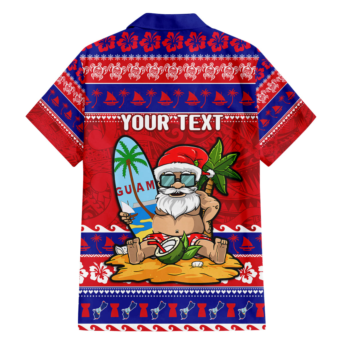 Custom Guam Christmas Family Matching Off Shoulder Short Dress and Hawaiian Shirt Guaman Santas Felis Pasgua LT14 - Polynesian Pride