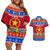 Custom Philippines Christmas Couples Matching Off Shoulder Short Dress and Hawaiian Shirt Filipino Parol Maligayang Pasko LT14 Blue - Polynesian Pride