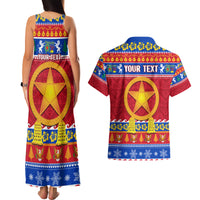 Custom Philippines Christmas Couples Matching Tank Maxi Dress and Hawaiian Shirt Filipino Parol Maligayang Pasko LT14 - Polynesian Pride