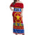 Custom Philippines Christmas Off Shoulder Maxi Dress Filipino Parol Maligayang Pasko LT14 Women Blue - Polynesian Pride