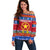 Custom Philippines Christmas Off Shoulder Sweater Filipino Parol Maligayang Pasko LT14 Women Blue - Polynesian Pride