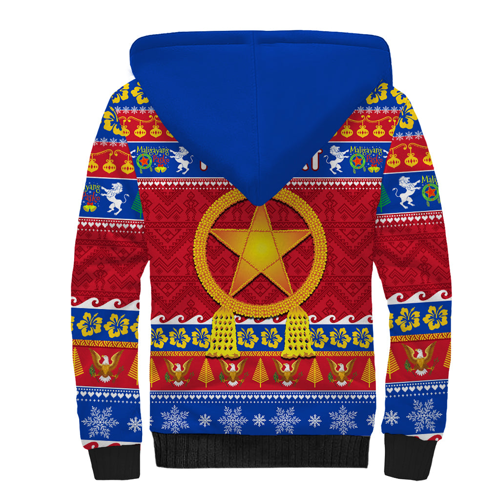 Custom Philippines Christmas Sherpa Hoodie Filipino Parol Maligayang Pasko LT14 - Polynesian Pride