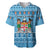 Custom Fiji Christmas Baseball Jersey Fijian Tapa Marau na Kerisimasi LT14 Blue - Polynesian Pride