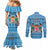 Custom Fiji Christmas Couples Matching Mermaid Dress and Long Sleeve Button Shirt Fijian Tapa Marau na Kerisimasi LT14 - Polynesian Pride