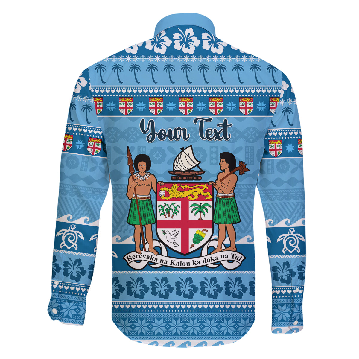 Custom Fiji Christmas Family Matching Long Sleeve Bodycon Dress and Hawaiian Shirt Fijian Tapa Marau na Kerisimasi LT14 - Polynesian Pride