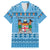 Custom Fiji Christmas Family Matching Short Sleeve Bodycon Dress and Hawaiian Shirt Fijian Tapa Marau na Kerisimasi LT14 Dad's Shirt - Short Sleeve Blue - Polynesian Pride