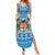 Custom Fiji Christmas Family Matching Summer Maxi Dress and Hawaiian Shirt Fijian Tapa Marau na Kerisimasi LT14 Mom's Dress Blue - Polynesian Pride