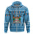 Custom Fiji Christmas Hoodie Fijian Tapa Marau na Kerisimasi LT14 Zip Hoodie Blue - Polynesian Pride