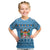 Custom Fiji Christmas Kid T Shirt Fijian Tapa Marau na Kerisimasi LT14 Blue - Polynesian Pride