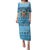 Custom Fiji Christmas Puletasi Fijian Tapa Marau na Kerisimasi LT14 Long Dress Blue - Polynesian Pride