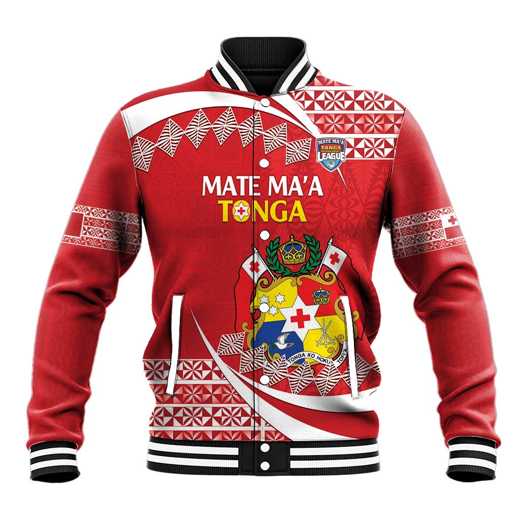 Custom Mate Maa Tonga Baseball Jacket 2024 Go Champions LT14 Unisex Red - Polynesian Pride