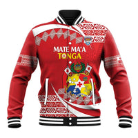 Custom Mate Maa Tonga Baseball Jacket 2024 Go Champions LT14 Unisex Red - Polynesian Pride