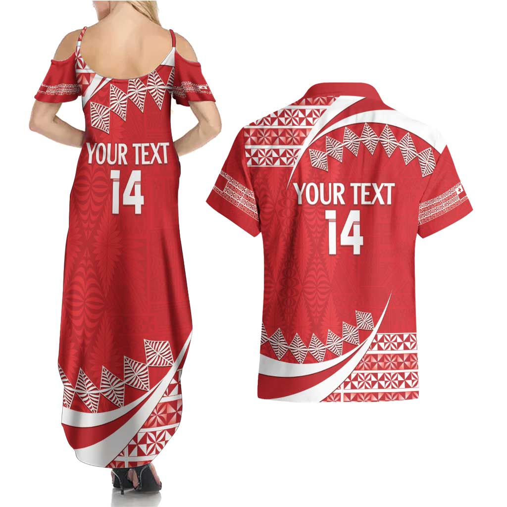 Custom Mate Maa Tonga Couples Matching Summer Maxi Dress and Hawaiian Shirt 2024 Go Champions LT14 - Polynesian Pride