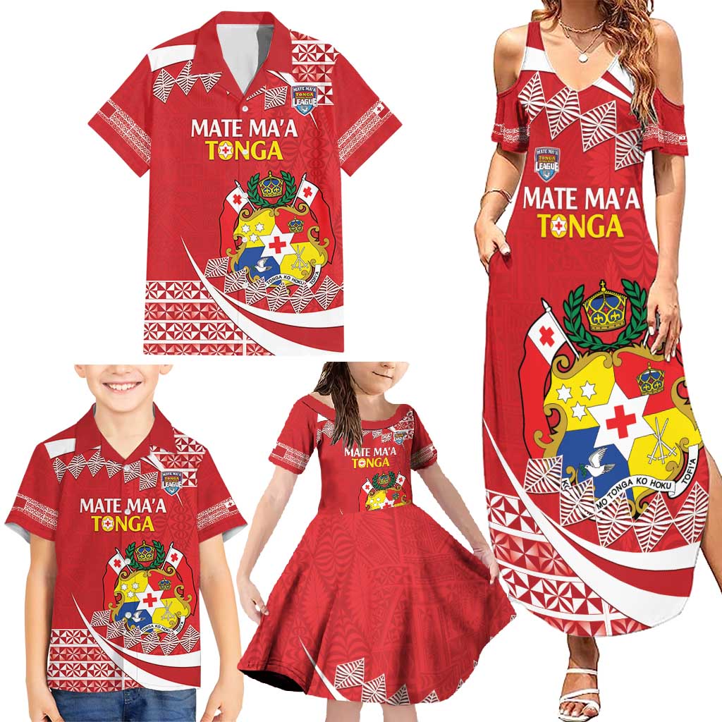 Custom Mate Maa Tonga Family Matching Summer Maxi Dress and Hawaiian Shirt 2024 Go Champions LT14 - Polynesian Pride