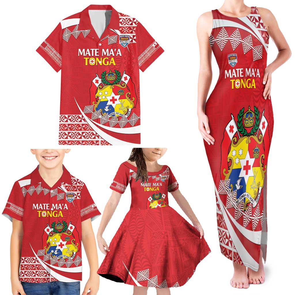 Custom Mate Maa Tonga Family Matching Tank Maxi Dress and Hawaiian Shirt 2024 Go Champions