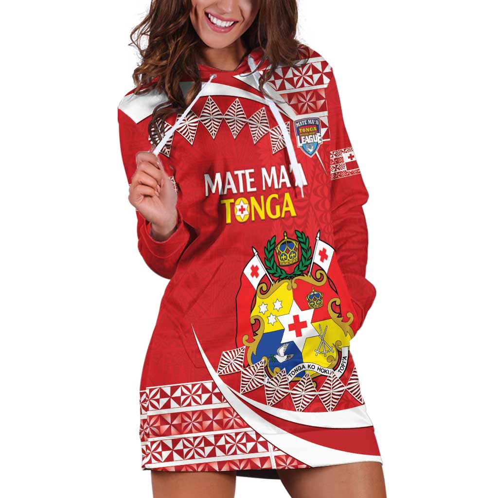 Custom Mate Maa Tonga Hoodie Dress 2024 Go Champions LT14 Red - Polynesian Pride