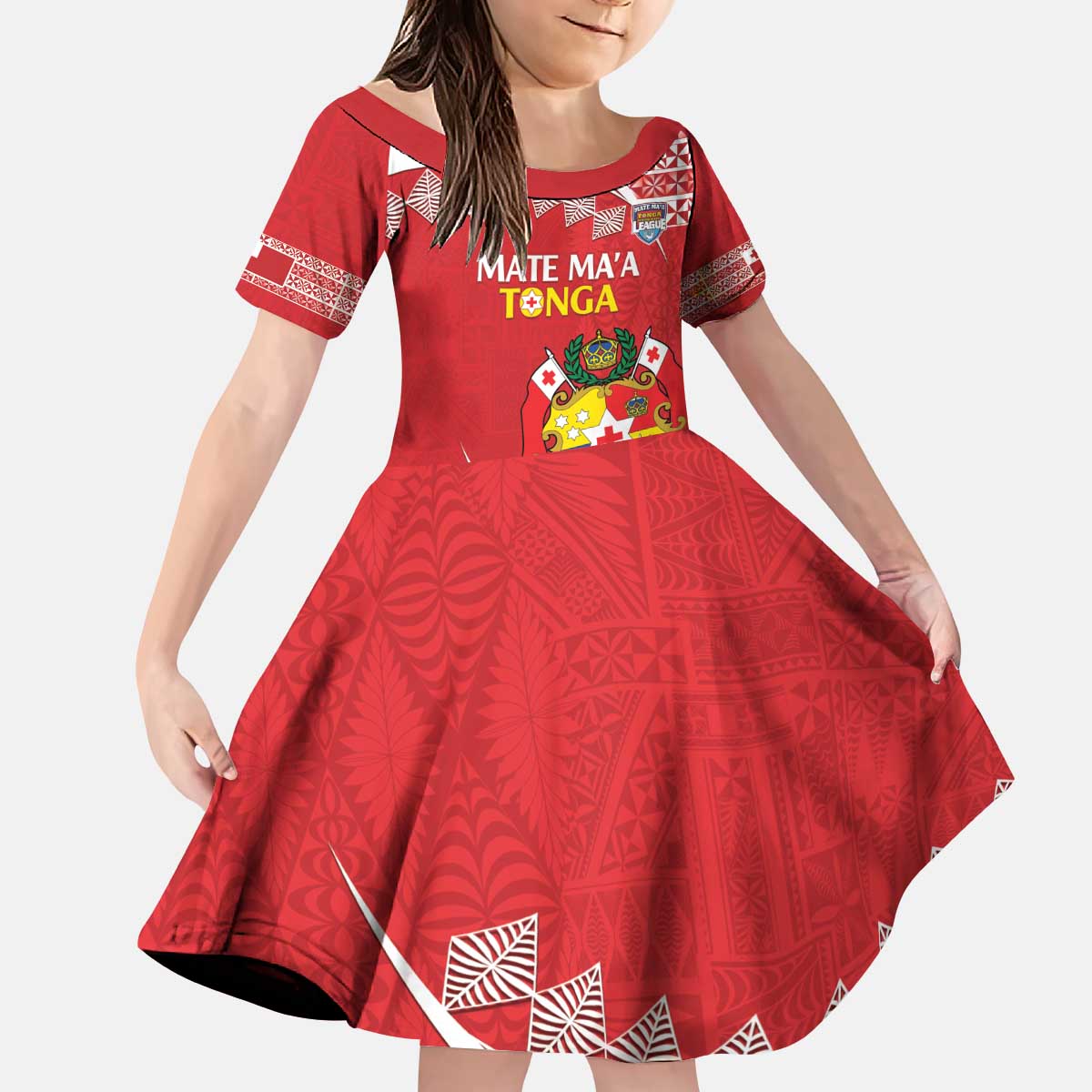 Custom Mate Maa Tonga Kid Short Sleeve Dress 2024 Go Champions