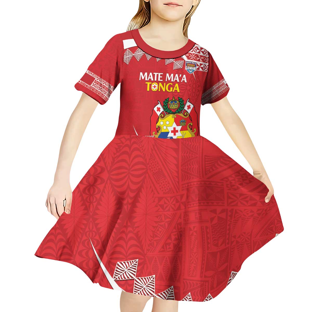 Custom Mate Maa Tonga Kid Short Sleeve Dress 2024 Go Champions