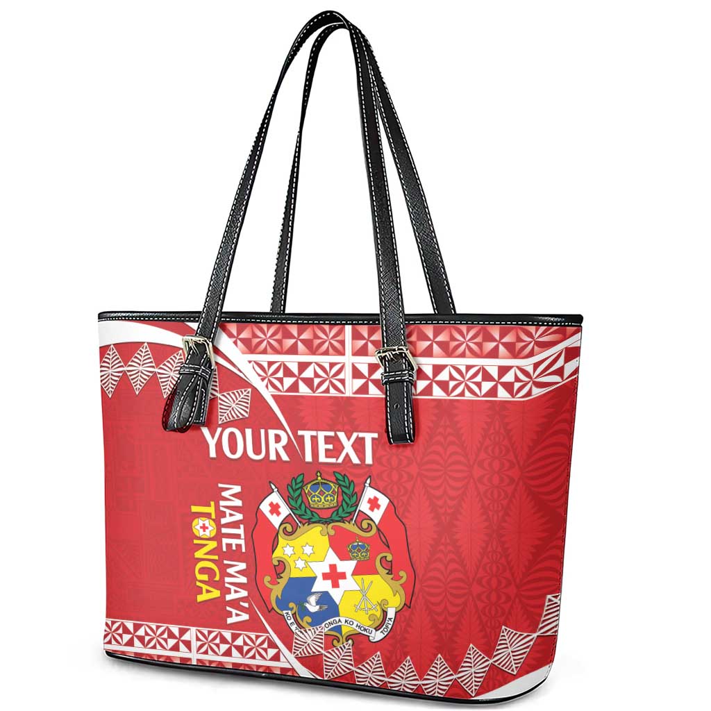 Custom Mate Maa Tonga Leather Tote Bag 2024 Go Champions LT14 - Polynesian Pride