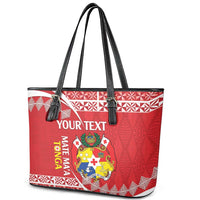 Custom Mate Maa Tonga Leather Tote Bag 2024 Go Champions LT14 - Polynesian Pride