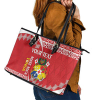 Custom Mate Maa Tonga Leather Tote Bag 2024 Go Champions LT14 - Polynesian Pride