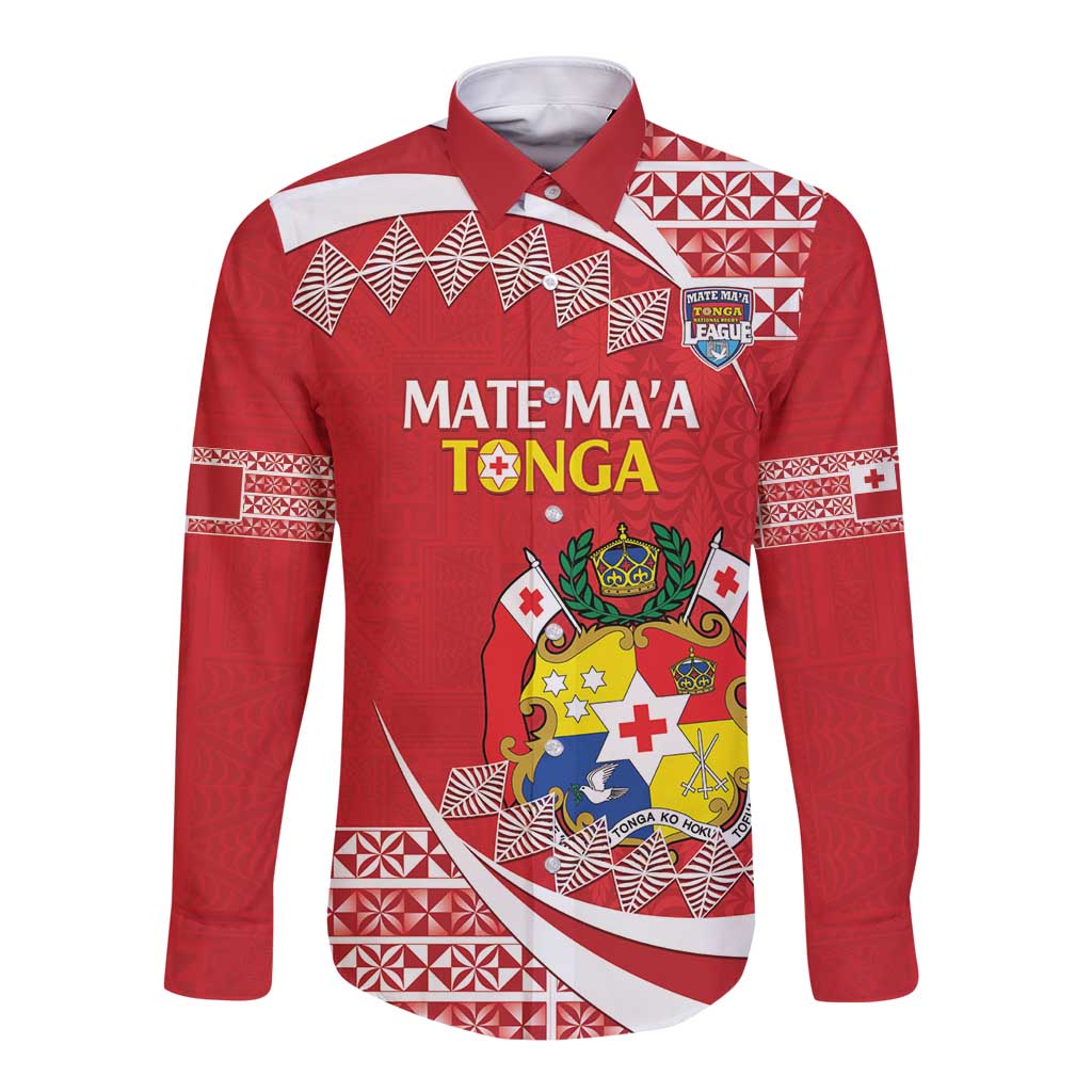 Custom Mate Maa Tonga Long Sleeve Button Shirt 2024 Go Champions