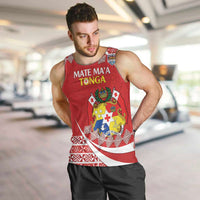 Custom Mate Maa Tonga Men Tank Top 2024 Go Champions LT14 Red - Polynesian Pride