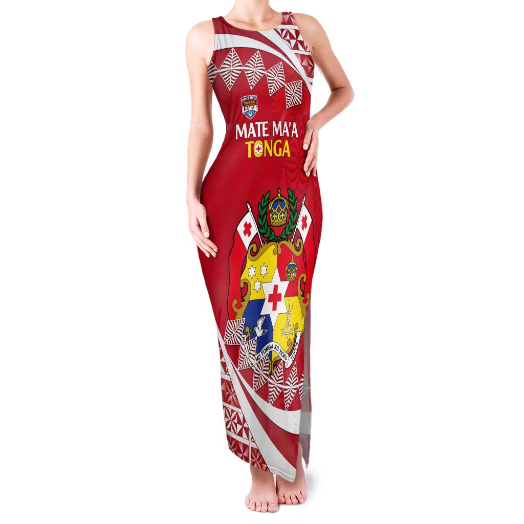 Custom Mate Maa Tonga Tank Maxi Dress 2024 Go Champions LT14 Women Red - Polynesian Pride