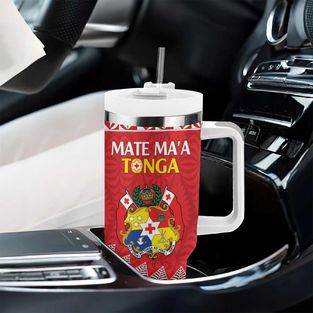 Custom Mate Maa Tonga Tumbler With Handle 2024 Go Champions LT14 - Polynesian Pride