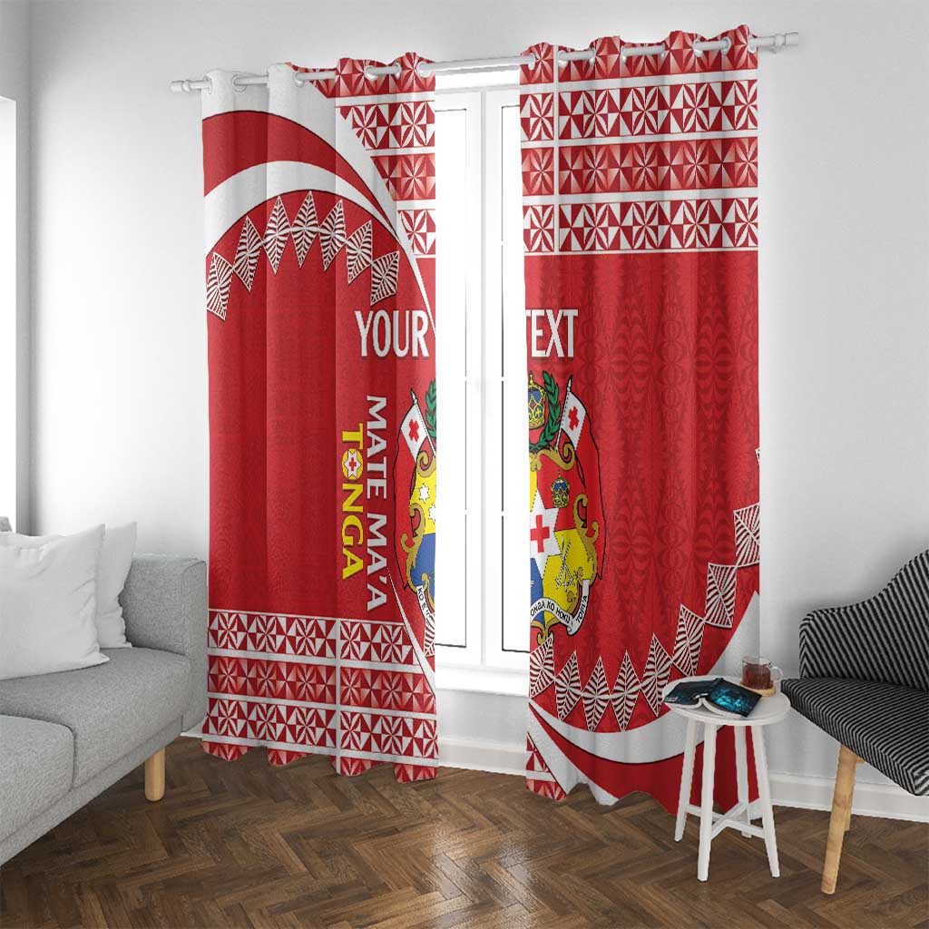 Custom Mate Maa Tonga Window Curtain 2024 Go Champions LT14 With Grommets Red - Polynesian Pride