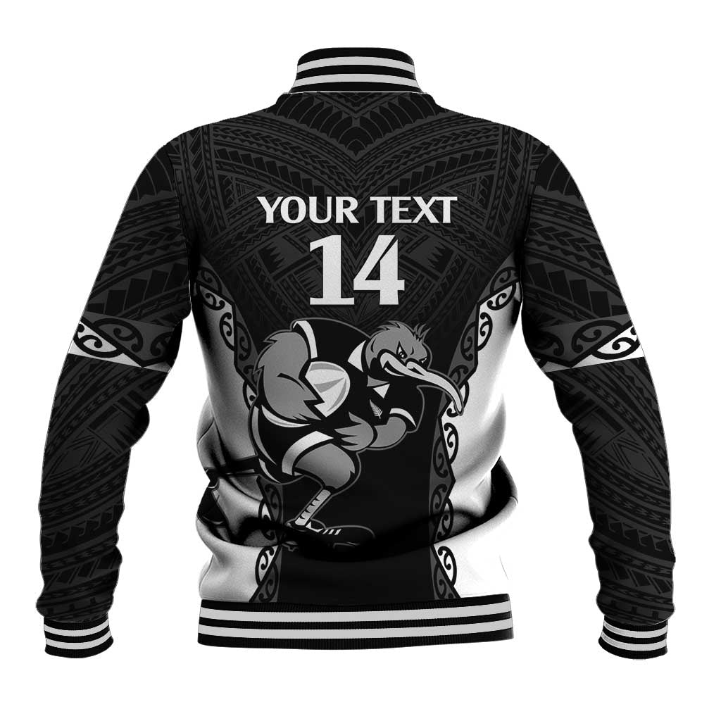 Aotearoa Rugby Custom Baseball Jacket Maori Kiwi - Mascot Style LT14 - Polynesian Pride