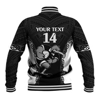 Aotearoa Rugby Custom Baseball Jacket Maori Kiwi - Mascot Style LT14 - Polynesian Pride