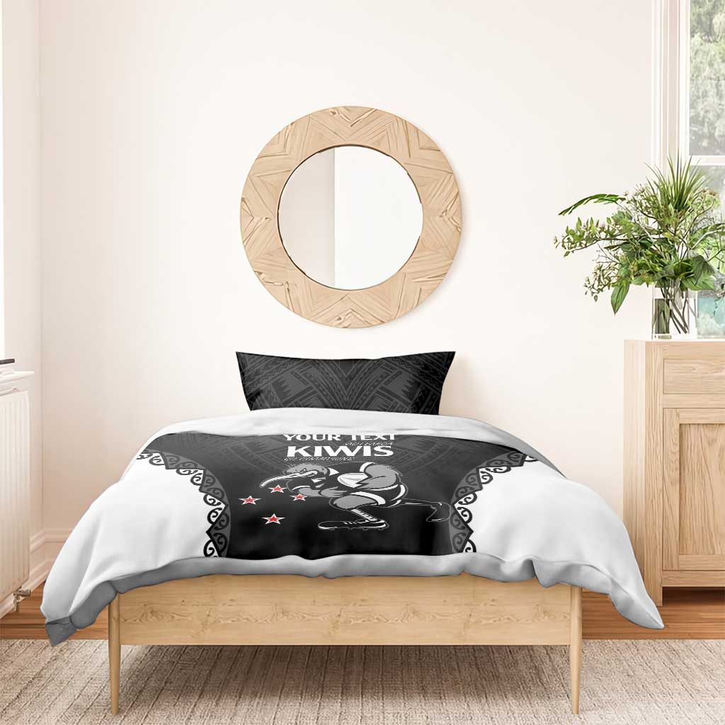 Aotearoa Rugby Custom Bedding Set Maori Kiwi - Mascot Style
