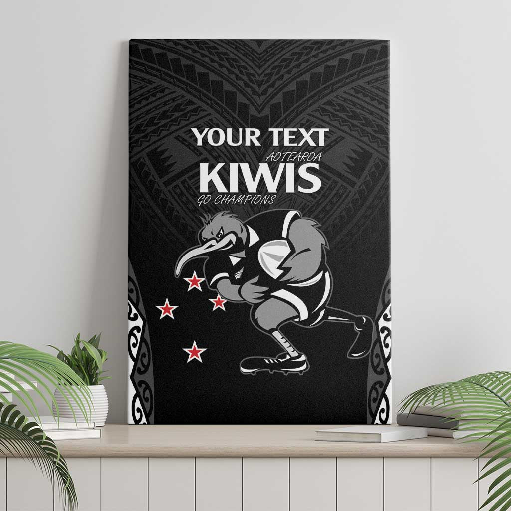 Aotearoa Rugby Custom Canvas Wall Art Maori Kiwi - Mascot Style LT14 - Polynesian Pride