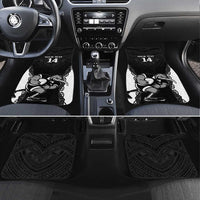 Aotearoa Rugby Custom Car Mats Maori Kiwi - Mascot Style LT14 Set 4pcs Black - Polynesian Pride