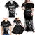 Aotearoa Rugby Custom Family Matching Off Shoulder Maxi Dress and Hawaiian Shirt Maori Kiwi - Mascot Style