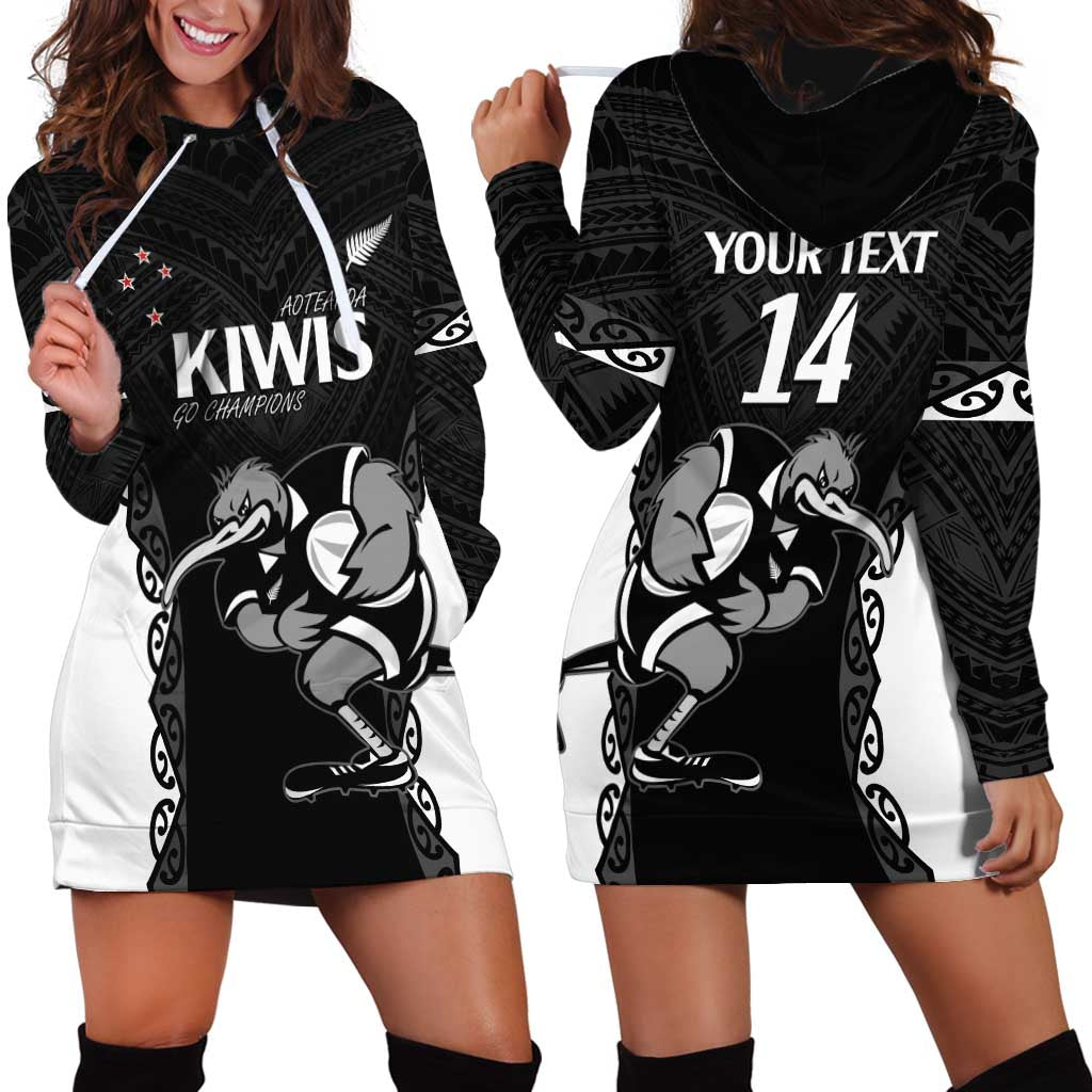 Aotearoa Rugby Custom Hoodie Dress Maori Kiwi - Mascot Style LT14 - Polynesian Pride